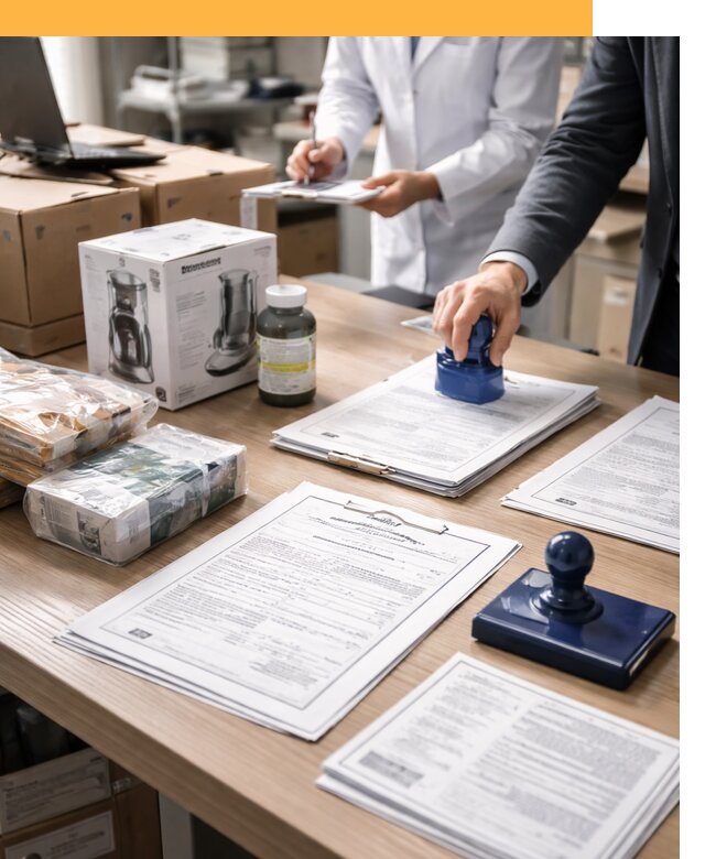 Сертификация импортных товаров от 12443 с таможенным сопровождением